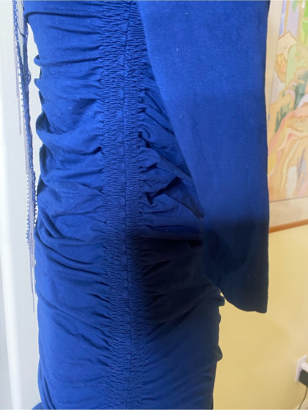 Leom Designs Elegant Navy Ruched Midi Dress - Women - Picture 6 of 8